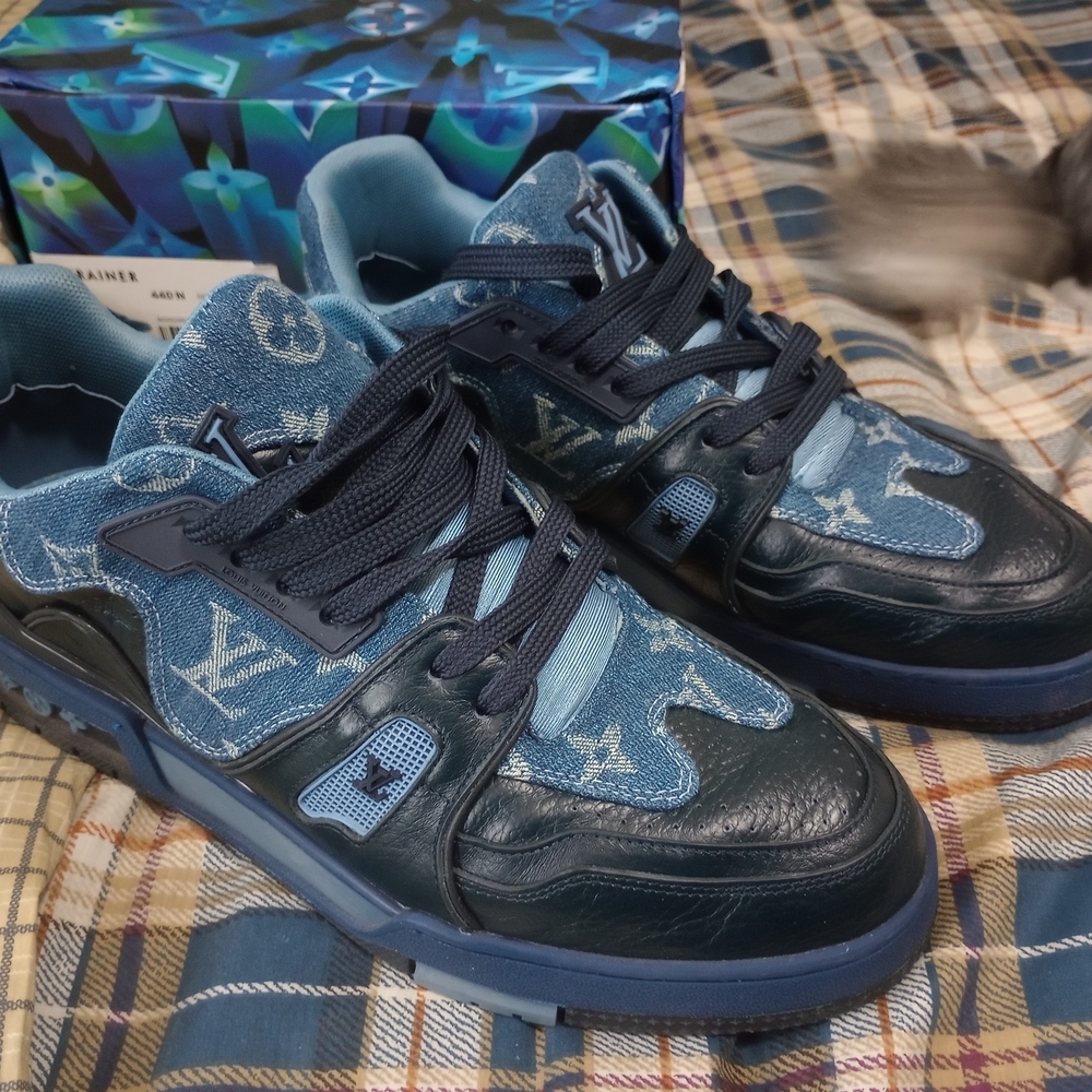 Louis Vuitton Blue Athletic Sneakers with Distinctive Design